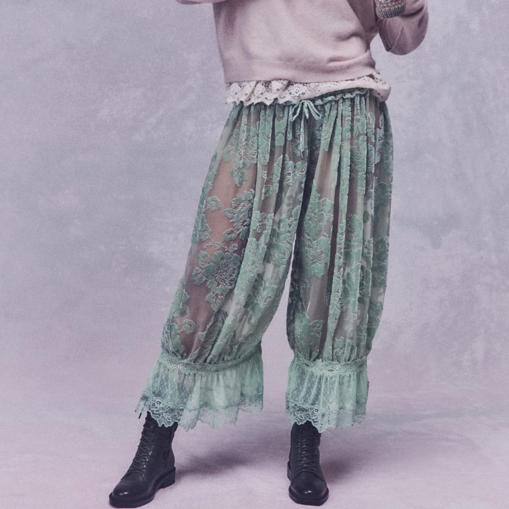 Free People Forever Young Burnout Pants- Seafoam Combo - Picture 5 of 13